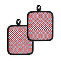 Blue Red And White American Plaid Print Pot Holders