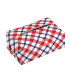 Blue Red And White American Plaid Print Rectangle Tissue Box Cover