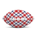 Blue Red And White American Plaid Print Rugby Ball
