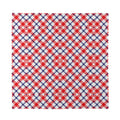 Blue Red And White American Plaid Print Silk Bandana