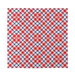 Blue Red And White American Plaid Print Silk Bandana