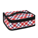 Blue Red And White American Plaid Print Small Lunch Bag