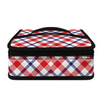 Blue Red And White American Plaid Print Small Lunch Bag