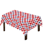 Blue Red And White American Plaid Print Tablecloth