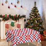 Blue Red And White American Plaid Print Tablecloth