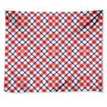 Blue Red And White American Plaid Print Tapestry
