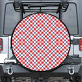 Blue Red And White American Plaid Print Tire Cover