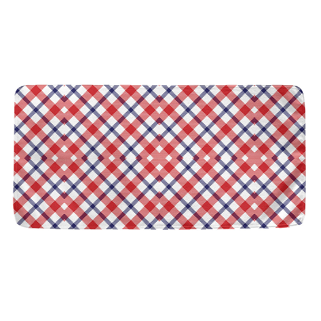 Blue Red And White American Plaid Print Towel