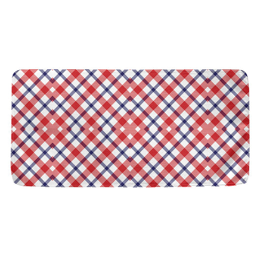 Blue Red And White American Plaid Print Towel