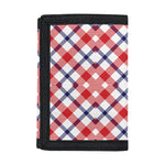 Blue Red And White American Plaid Print Trifold Wallet