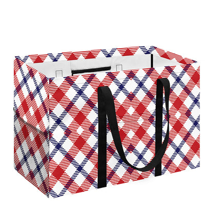 Blue Red And White American Plaid Print Utility Tote Bag