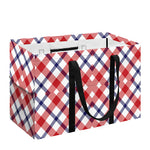 Blue Red And White American Plaid Print Utility Tote Bag