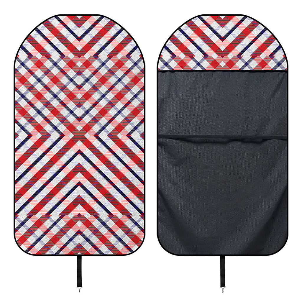 Blue Red And White American Plaid Print Waterproof Car Seat Cover