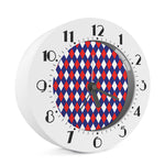 Blue Red And White Argyle Pattern Print Alarm Clock