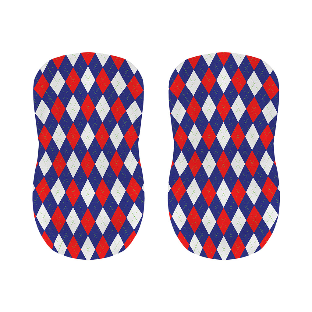 Blue Red And White Argyle Pattern Print Bar Stool Covers