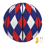 Blue Red And White Argyle Pattern Print Basketball