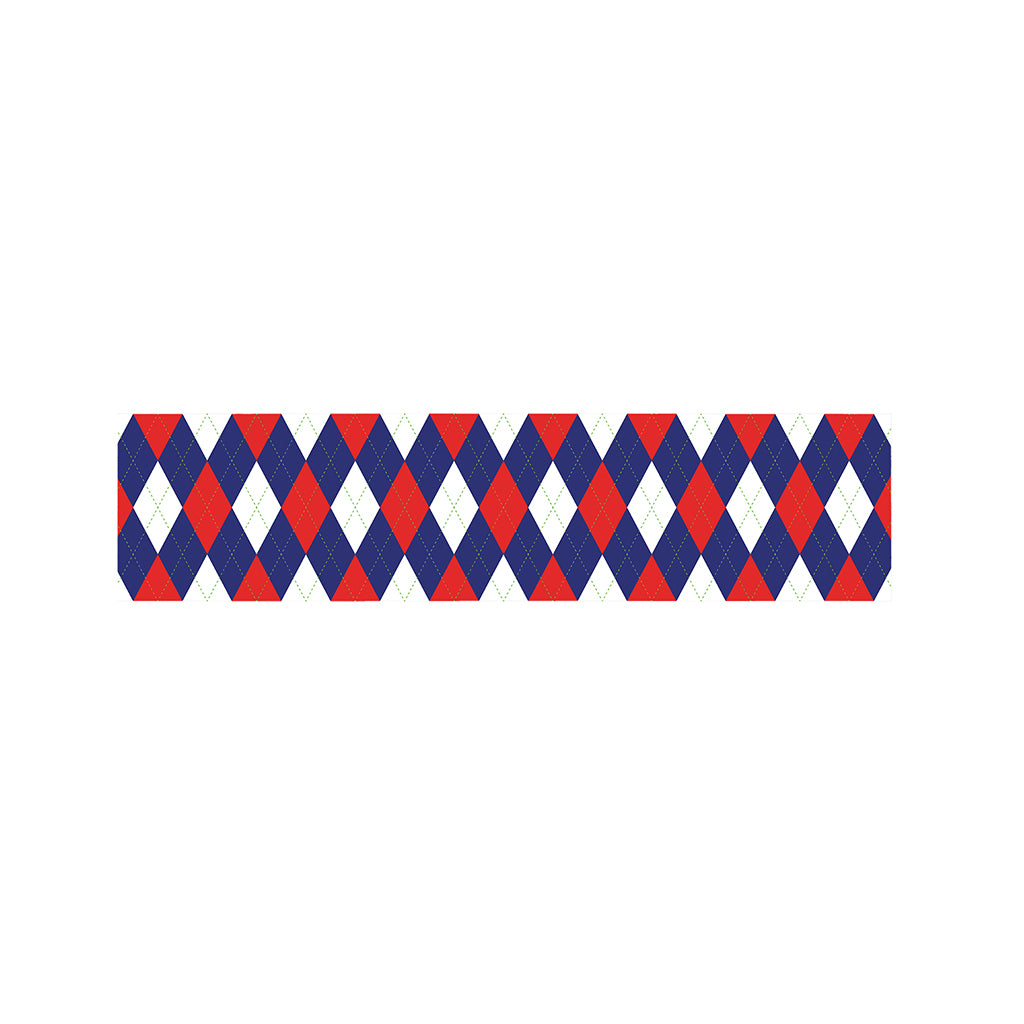 Blue Red And White Argyle Pattern Print Bed Runner
