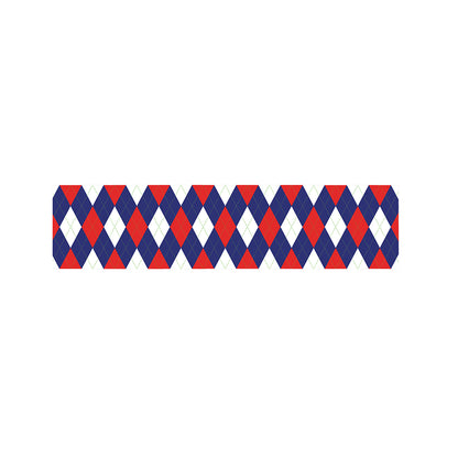 Blue Red And White Argyle Pattern Print Bed Runner