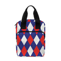 Blue Red And White Argyle Pattern Print Bible Tote Bag