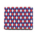 Blue Red And White Argyle Pattern Print Bifold Wallet