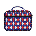 Blue Red And White Argyle Pattern Print Briefcase Bible Bag