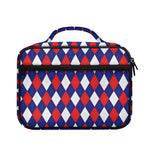 Blue Red And White Argyle Pattern Print Briefcase Bible Bag
