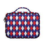Blue Red And White Argyle Pattern Print Briefcase Bible Bag