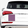 Blue Red And White Argyle Pattern Print Car Sticker