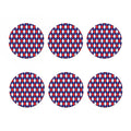 Blue Red And White Argyle Pattern Print Coaster Set