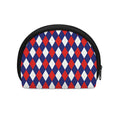 Blue Red And White Argyle Pattern Print Coin Purse