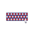 Blue Red And White Argyle Pattern Print Extended Mouse Pad