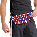 Blue Red And White Argyle Pattern Print Fanny Pack