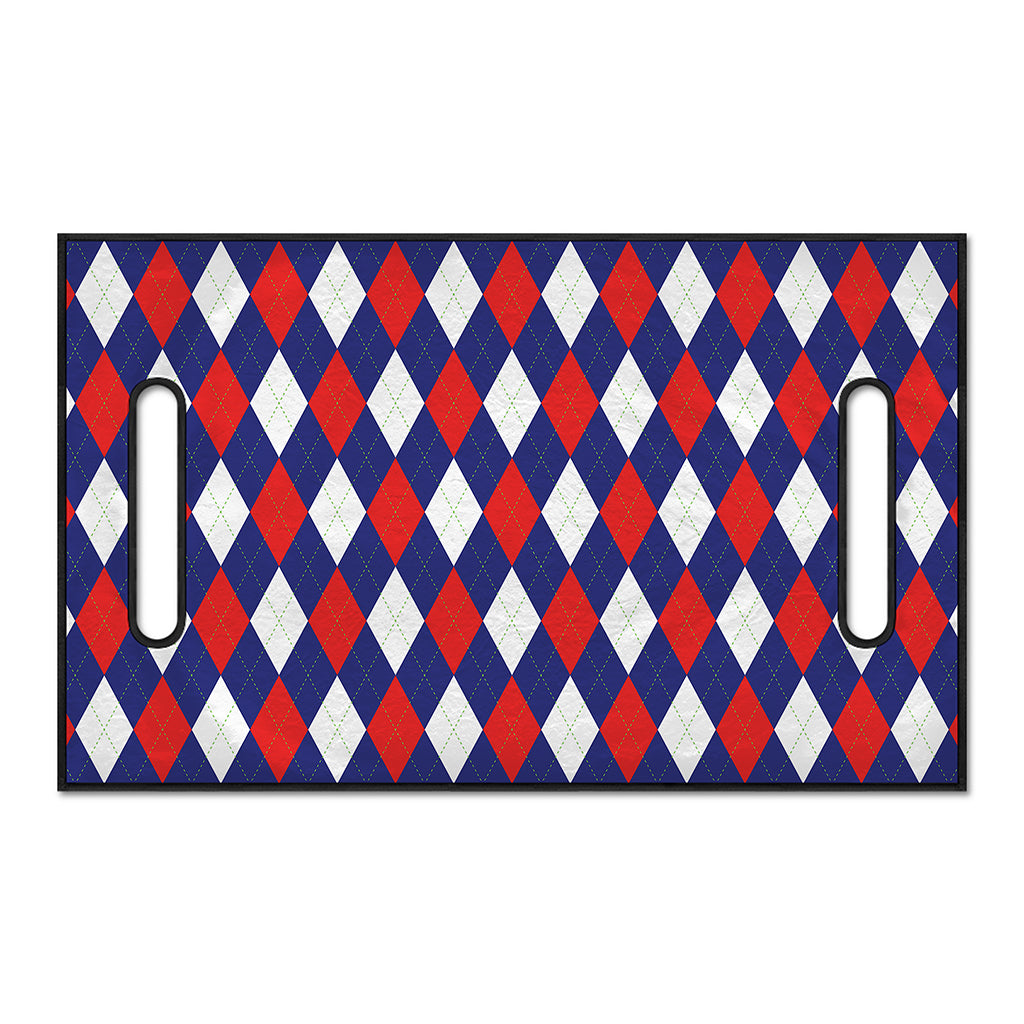 Blue Red And White Argyle Pattern Print Golf Cart Seat Cover