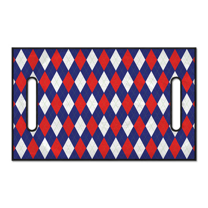 Blue Red And White Argyle Pattern Print Golf Cart Seat Cover