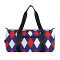 Blue Red And White Argyle Pattern Print Gym Bag