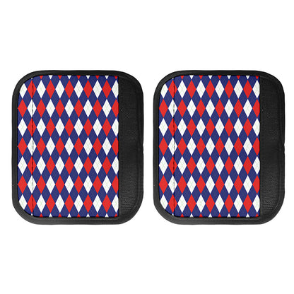 Blue Red And White Argyle Pattern Print Handle Covers