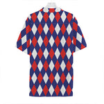 Blue Red And White Argyle Pattern Print Hawaiian Shirt