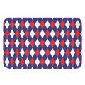 Blue Red And White Argyle Pattern Print Indoor Door Mat