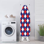 Blue Red And White Argyle Pattern Print Ironing Board Cover