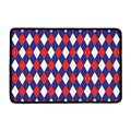 Blue Red And White Argyle Pattern Print Kitchen Mat
