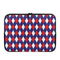 Blue Red And White Argyle Pattern Print Laptop Sleeve