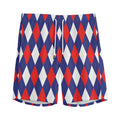 Blue Red And White Argyle Pattern Print Men's Athletic Shorts