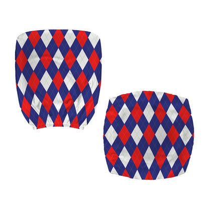 Blue Red And White Argyle Pattern Print Office Chair Cover