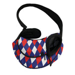 Blue Red And White Argyle Pattern Print Pet Sling Carrier