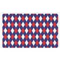 Blue Red And White Argyle Pattern Print Polyester Doormat