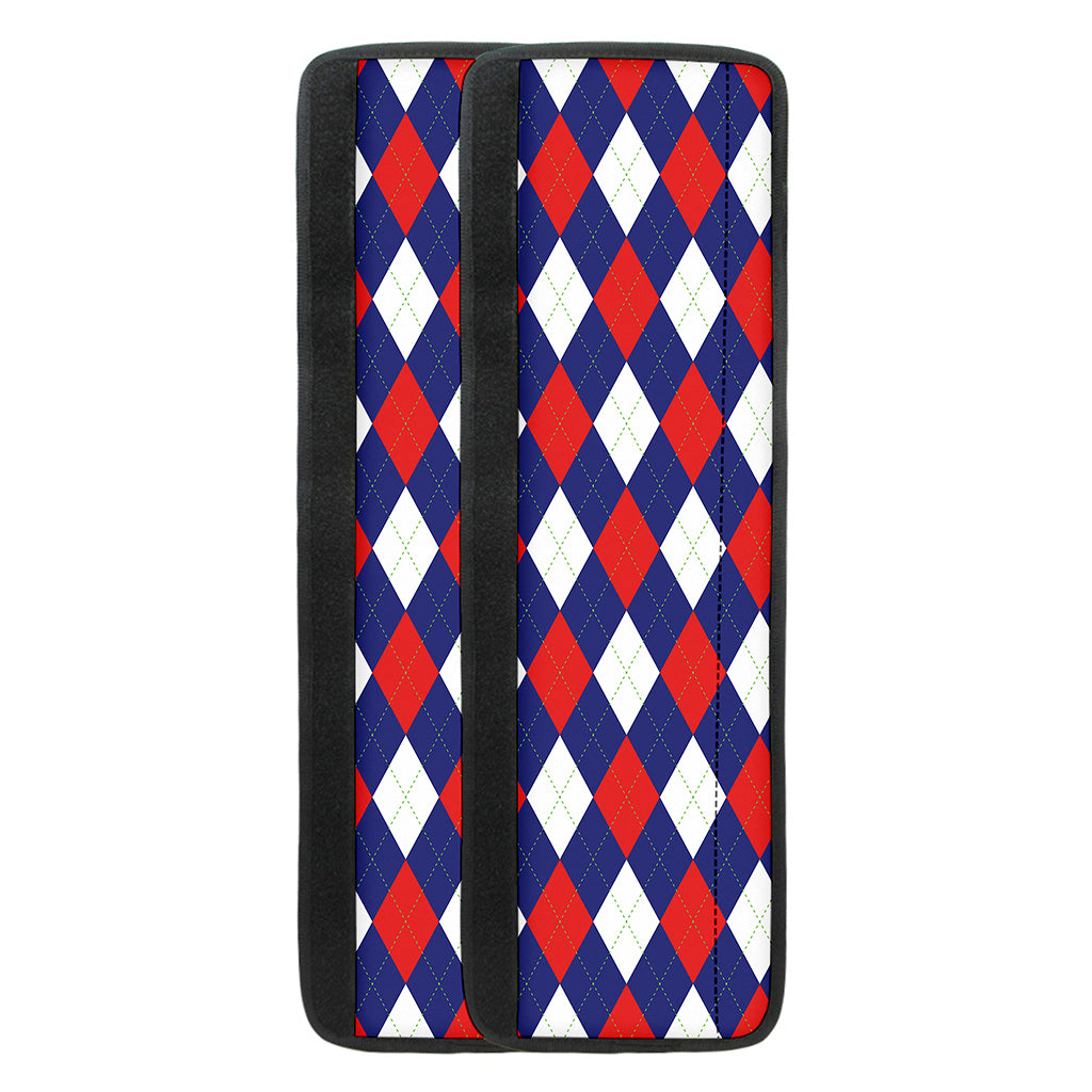 Blue Red And White Argyle Pattern Print Refrigerator Handle Covers