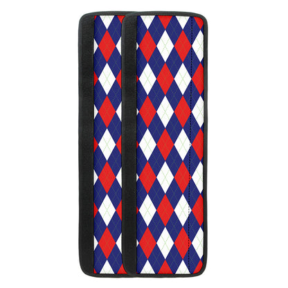 Blue Red And White Argyle Pattern Print Refrigerator Handle Covers