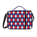 Blue Red And White Argyle Pattern Print Shoulder Strap Bible Bag