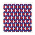 Blue Red And White Argyle Pattern Print Silk Bandana