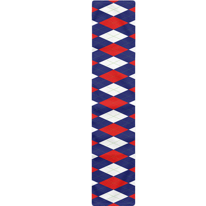 Blue Red And White Argyle Pattern Print Table Runner